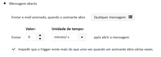Trigger abertura